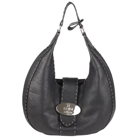 fendi selleria hobo shoulder bag|Fendi hobo bag black leather.